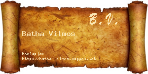 Batha Vilmos névjegykártya