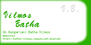 vilmos batha business card